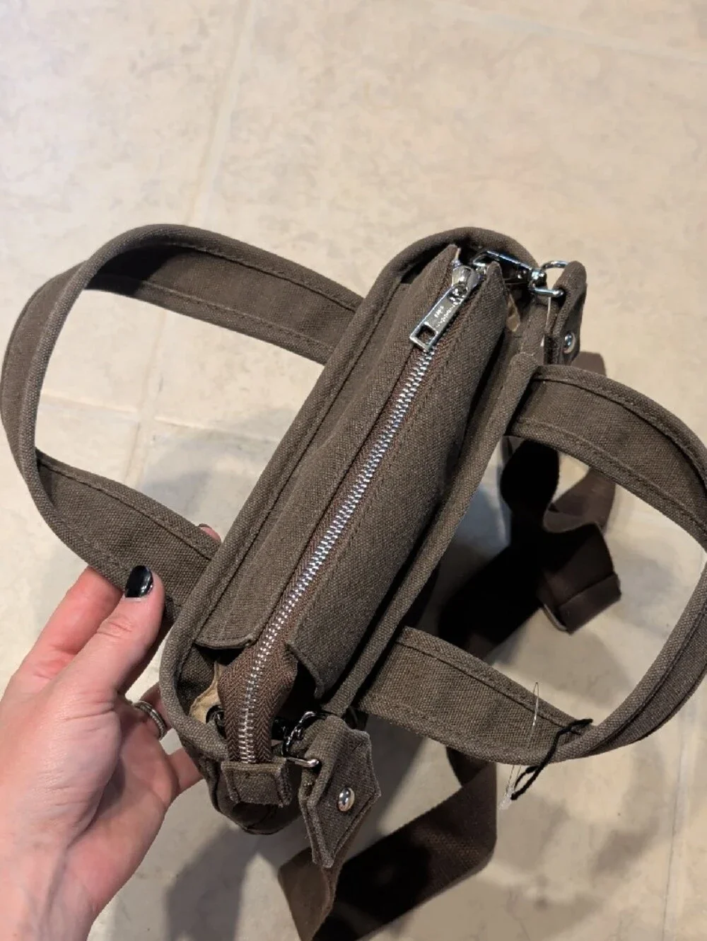 Madden Girl Embroidered Dachshund Canvas Crossbody Tote